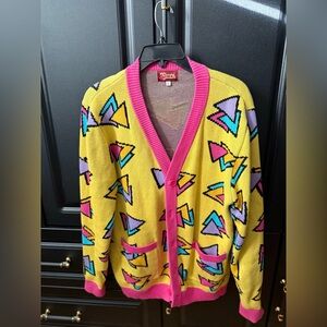 Colorful 90s Vibe Geometric Cardigan